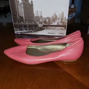 All leather pink flats